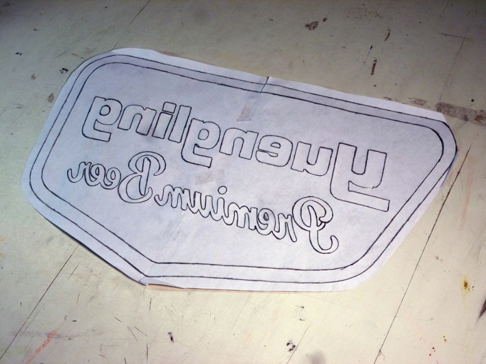 the  outline that will be transferred to the wood surface